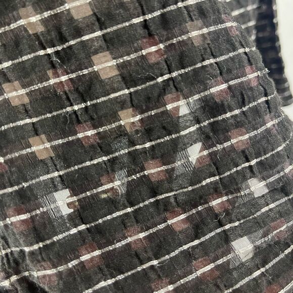 Cut Loose black & white long sleeve button up top blouse sheer sz M - Picture 7 of 9